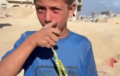 Thumbnail preview image for the video titled: Child searches around for something to eat, says he's hungry and wants to die