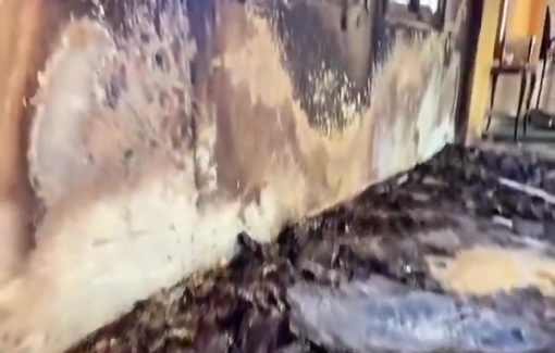 Thumbnail preview image for the video titled: Settlers set fire to a mosque in Deir Istiya, West Bank