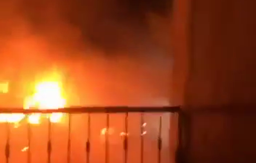 Thumbnail preview image for the video titled: Dozen of settlers set fire to Palestinian homes and vehicles in Al-Jab'a