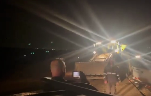 Thumbnail preview image for the video titled: Activists blocked in Khalet a-Sidra for 1.5 hours as settlers bring in construction vehicles