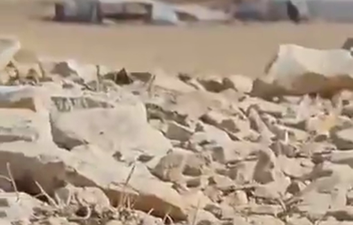 Thumbnail preview image for the video titled: Israeli forces demolish three agricultural and residential structures in the al-Buqei‘a area of Nabi Musa, east of Jerusalem