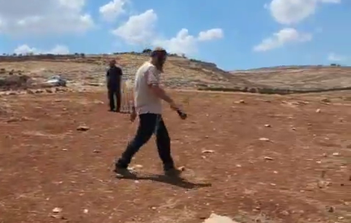 Thumbnail preview image for the video titled: An activist's vehicle was vandalized by Israeli settlers in Mukhmas