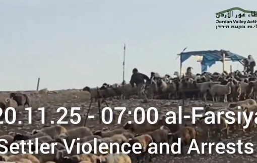 Thumbnail preview image for the video titled: Harassment by Gilad Amosi on the agricultural land of Palestinian farmers in Al-Farsiya