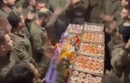 Thumbnail preview image for the video titled: Saber Batallion of Golani celebrated Hanukkah in a house of a displaced or murdered family in the Gaza North