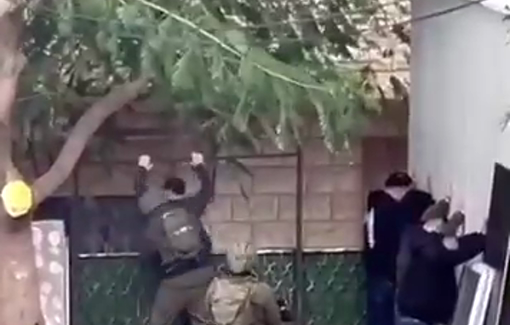 Thumbnail preview image for the video titled: Israeli forces abuse Palestinians after storming the town of Beit Awwr