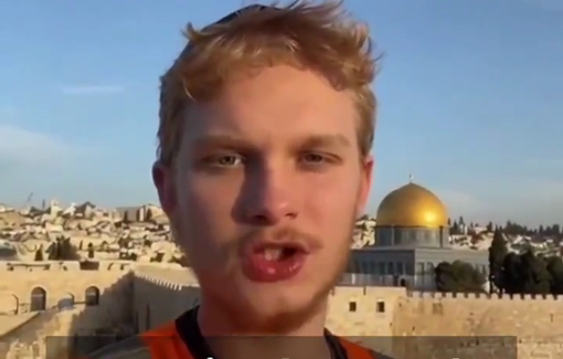 Thumbnail preview image for the video titled: Jewish supremacist using AI clip for building the Third Temple in place of Al-Aqsa Mosque