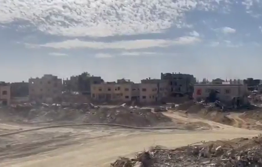 Thumbnail preview image for the video titled: Israeli forces carry out demolition operations targeting residential buildings in Khan Younis