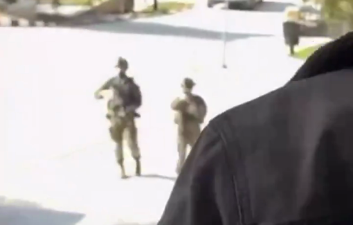 Thumbnail preview image for the video titled: Scenes of Israeli occupation forces raiding Birzeit University