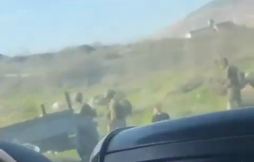 Thumbnail preview image for the video titled: Israeli forces arrest three young men and assault them after they mistakenly reached the closed Beit Dajan road