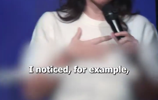 Thumbnail preview image for the video titled: Israeli comedian Karin Paz making jokes about how Arabs are stupide thieves