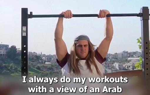 Thumbnail preview image for the video titled: Achya Ben Harush currently practicing near a Palestinian village to the sound of the famous Israeli song "your village shall be burnt".