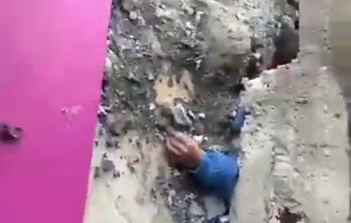 Thumbnail preview image for the video titled: “Due to the storm and previous damage caused by Israeli bombing, a wall collapsed on a child