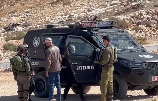 Thumbnail preview image for the video titled: Israeli police arresting activist in Umm al-Khair village