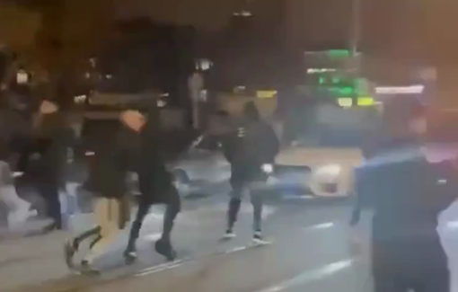 Thumbnail preview image for the video titled: Footage by a maccabi hooligan account, showing how they terrorized Amsterdam